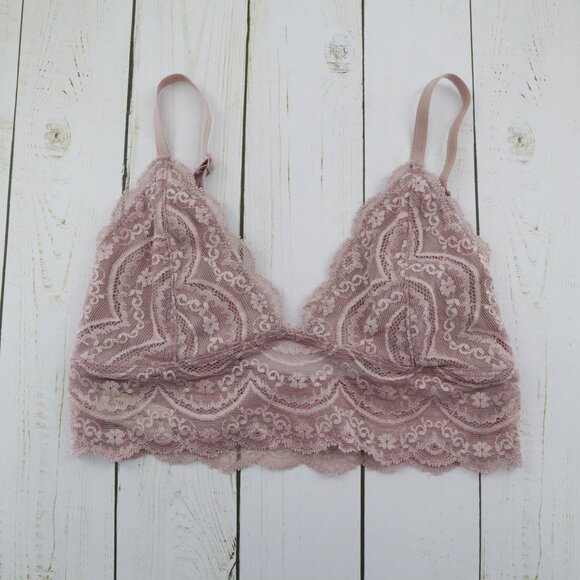 Free People Express Lace Racerback Bralette Set Of 3 Small Dainty Fairy Grunge - Picture 6 of 16